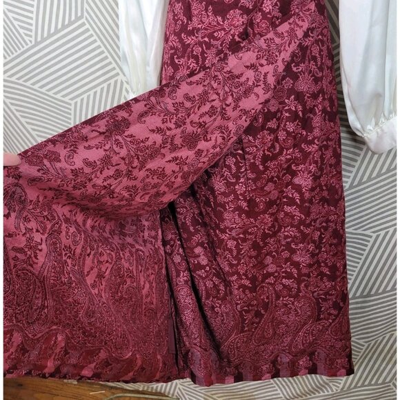 Vintage Wrap Skirt Plus 1X Floral midi Long romantic Alt Whimsigoth Stretch - Picture 4 of 8